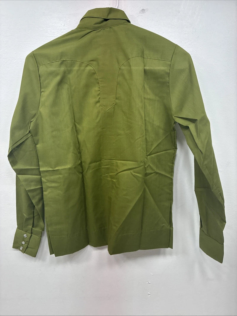New Women’s Rockmount Green Long Sleeve Pearl Snap Size 32 KK-24
