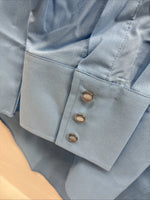 New Men’s ELY Cattleman Simple Blue Long Sleeve Pearl Snap 16.5 Large Q-86