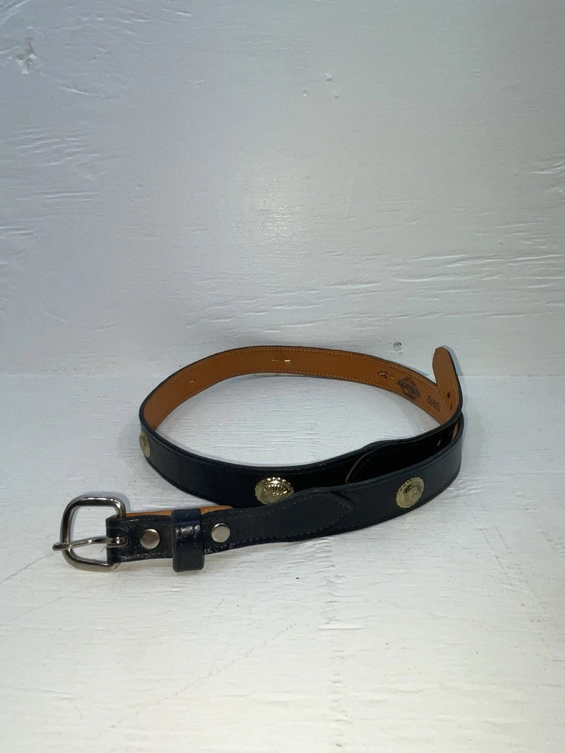 New Blue Genuine Leather Weight Gold Pendent 34” Belt #10493 JJ-20