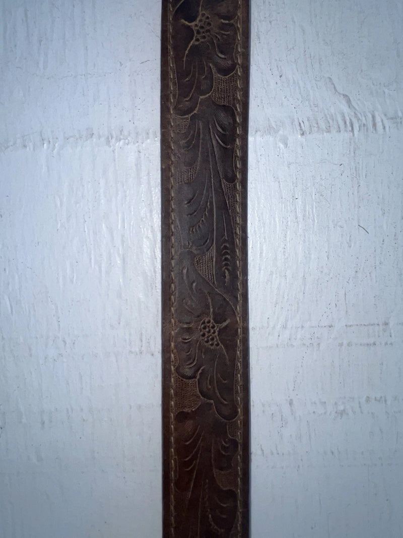 New Brown Genuine Leather Tooled 28” Belt #5020 NN-27