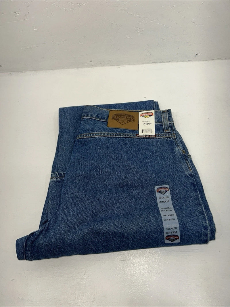 New Women’s Diamond Cut Gusset Denim Jeans. 17/18x36 K-5