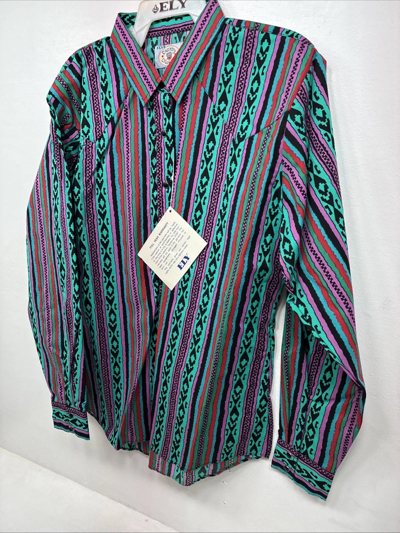 New Women’s Country Charmers Multicolor Long Sleeve Pearl Snap XL II-57