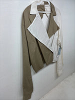 New Women’s Cowboy Threads White Tan Long Sleeve Button Up XL YY-70