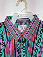 New Women’s Country Charmers Multicolor Long Sleeve Pearl Snap XL II-57