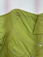 New Women’s Gordon James Green Short Sleeve Button Up Small LL-19