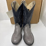 NEW Bronco brand Western Boots, Grey With Blue Tops, Men Size 5D.  #1-10