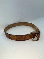 New Brown Genuine Leather Tooled 30” Belt #652 JJ-18