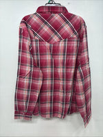 New Women’s Cumberland Pink Plaid Long Sleeve Pearl Snap XL GG-73