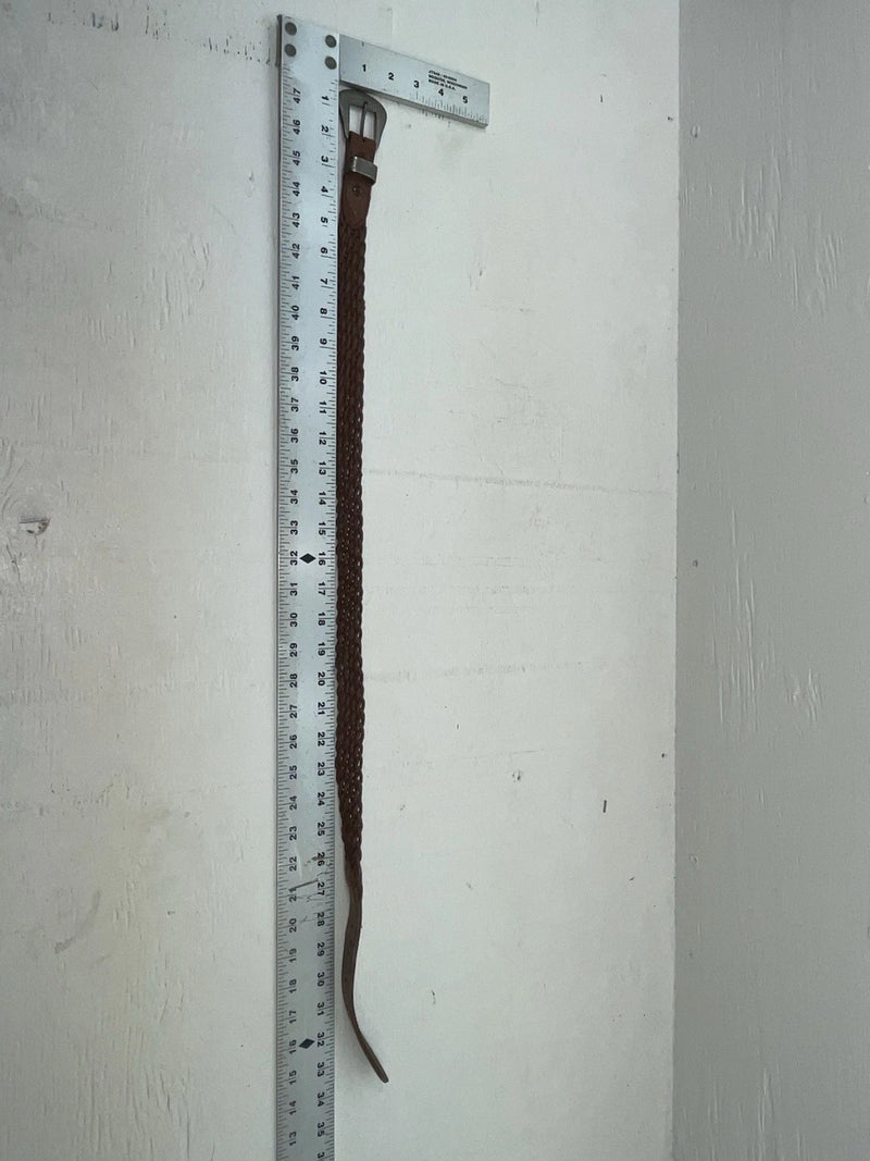 New Brown Genuine Leather Braided 28” Belt #02/4710 NN-17