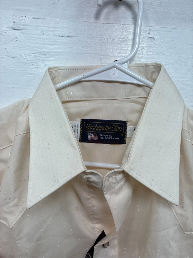 New Men’s Panhandle Slim Light Orange Long Sleeve Pearl Snap 17 Large M-67