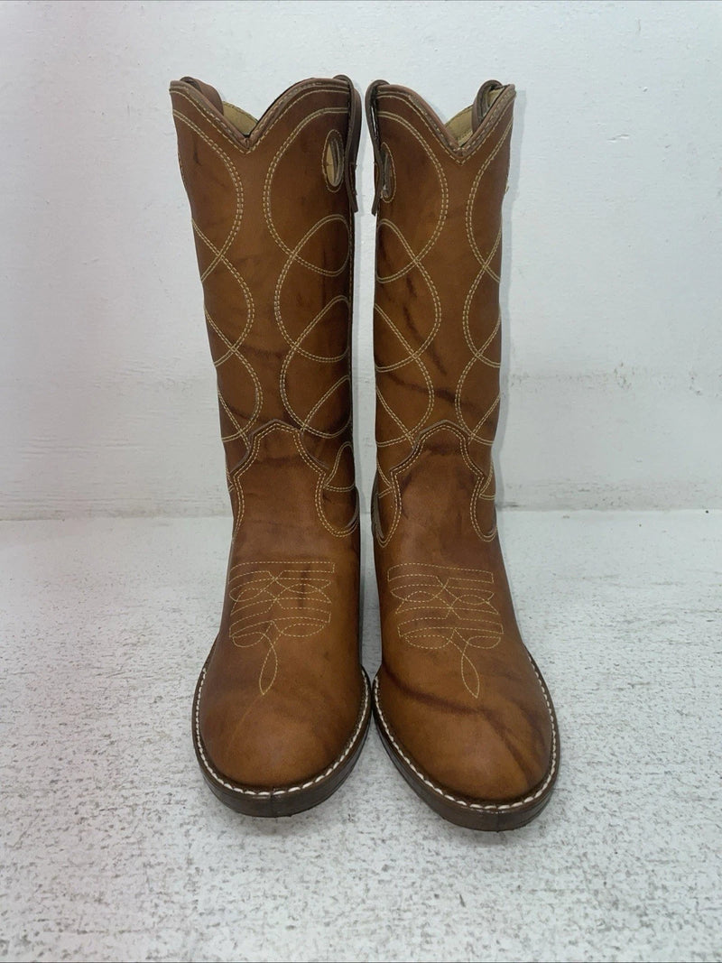 New Youth Brown Texas Brand Cowboy Boots. 2841 3.5 3 1/2 D. 24-142
