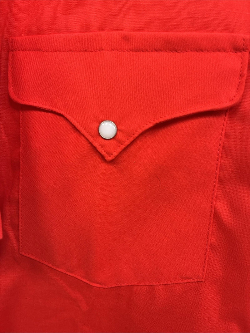 New Men’s Panhandle Slim Orange Short Sleeve Pearl Snap 14 Small O-75