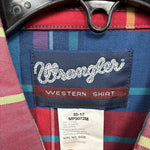 New Men’s Wrangler Multiple Color Plaid Long Sleeve Button Up 17 X 35 XL J-24