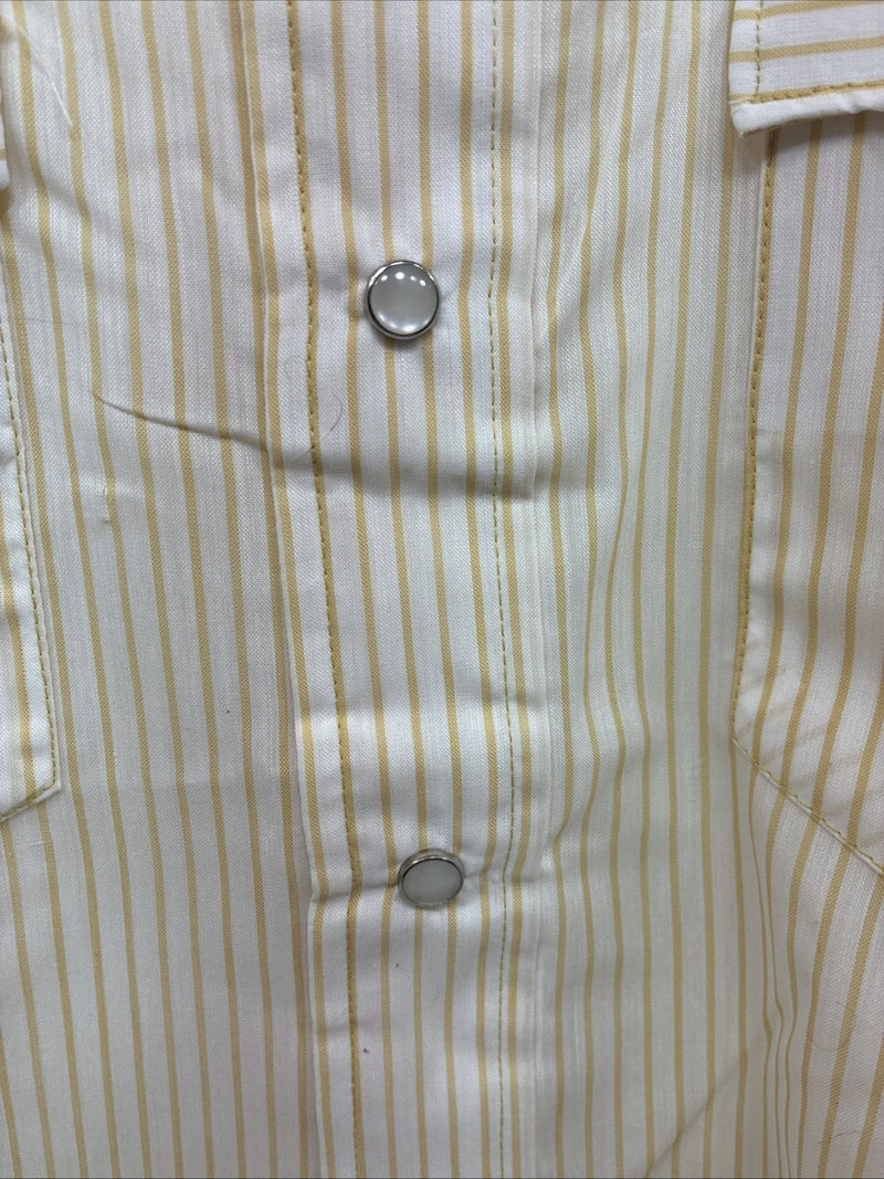 New Men’s Miller Yellow Stripe Long Sleeve Pearl Snap 16 X 35 Large V-115
