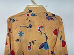 New Women’s Dickson Jenkins Orange Floral Long Sleeve Pearl Snap Size 36 II-79