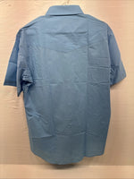 New Men’s ELY Cattleman Blue Simple Short Sleeve Pearl Snap 16.5 Large M-50