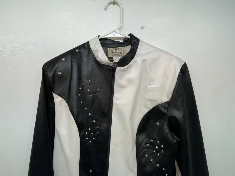 New Women’s Black White 1849 Authentic Ranchwear Western Show Jacket L 3B-102