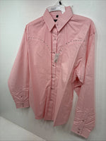 New Women’s White Horse Pink Gem Long Sleeve Pearl Snap Large II-75