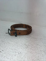 New Brown Genuine Leather Braided Rope 34” Belt #02-4702 Z-17
