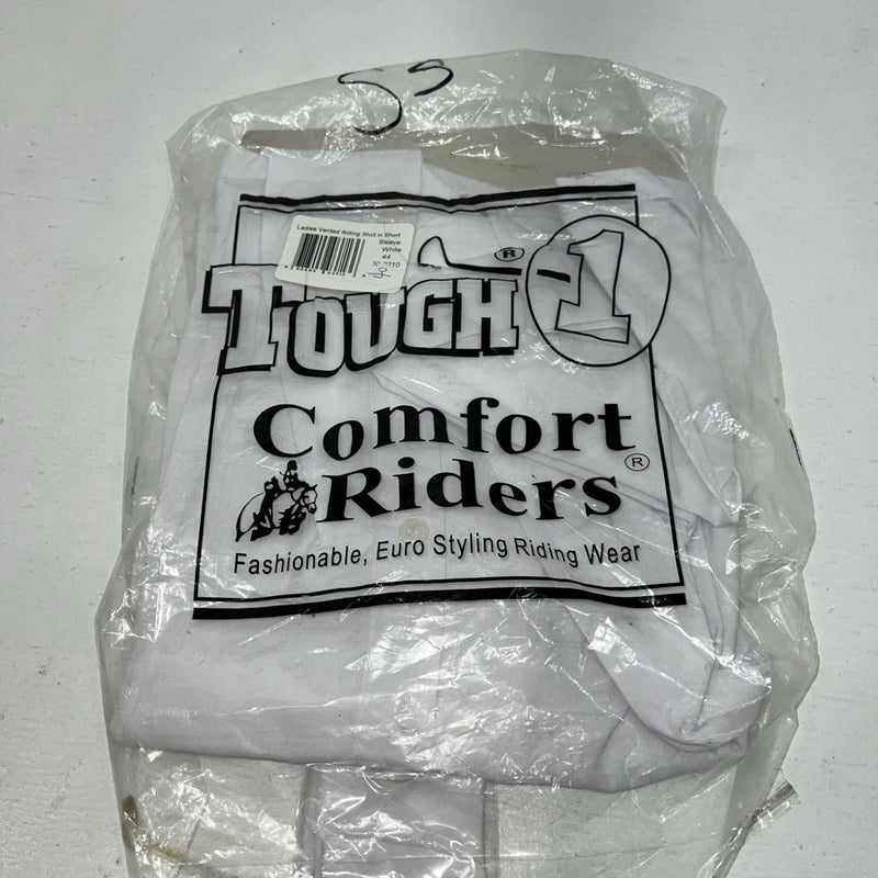 New Women’s White Tough 1 Comfort Riders Short Sleeve Riding Shirt. 44 D-34