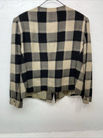 New Women’s Atrium Tan Plaid Jacket 14w H-608