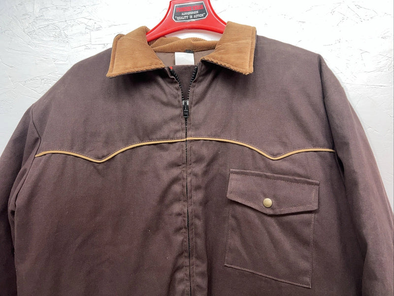 New Men’s Comfy Brown Nylon Winter Jacket XL #05324-501 3C-53
