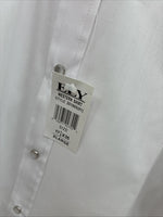New Men’s ELY Cattleman White Long Sleeve Pearl Snap 17.5 X 35 XL CC-10