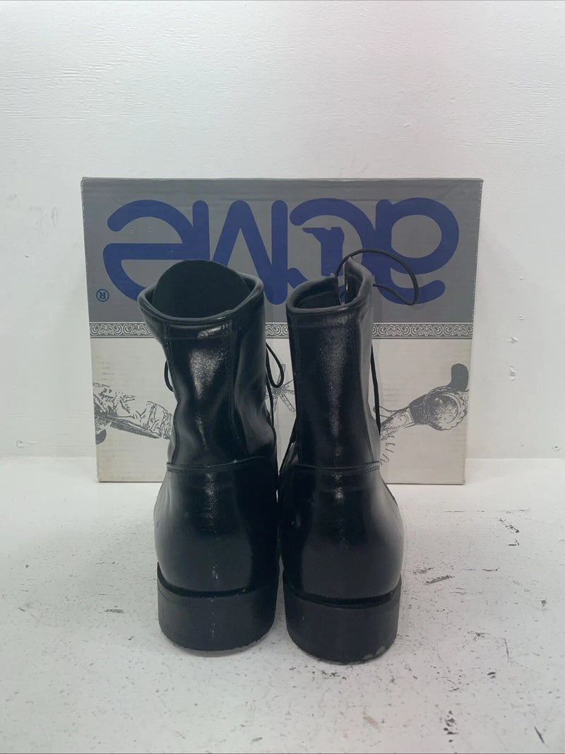 New Men’s Black Lace Up Acme Cowboy Boots. 5790 12 E W. 10-22