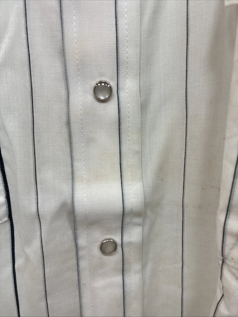 New Men’s Panhandle Slim White Stripe Short Sleeve Pearl Snap 16.5 Large CC-6