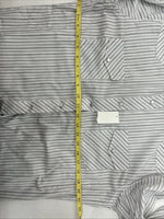 New Women’s White Horse Gray Stripe Long Sleeve Pearl Snap Medoum LL-105