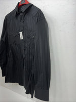 New Men’s Black White House Long Sleeve Pearl Snap Shirt. XL S-7
