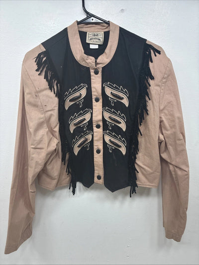 New Women’s 1849 RanchWear Western Fringe Long Sleev Button Up XL TT-38