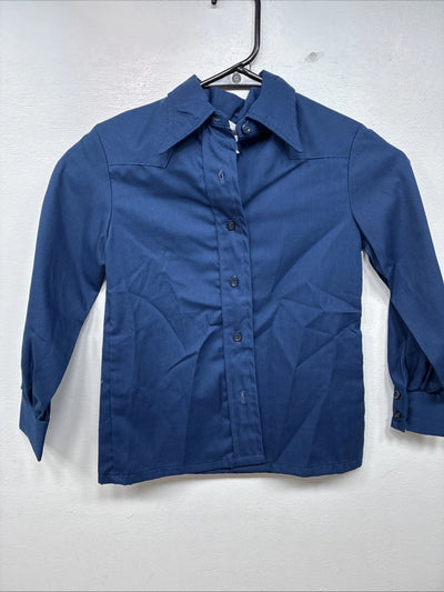 New Kids Fenton Navy Blue Long Sleeve Button Up Size 6 YY-68