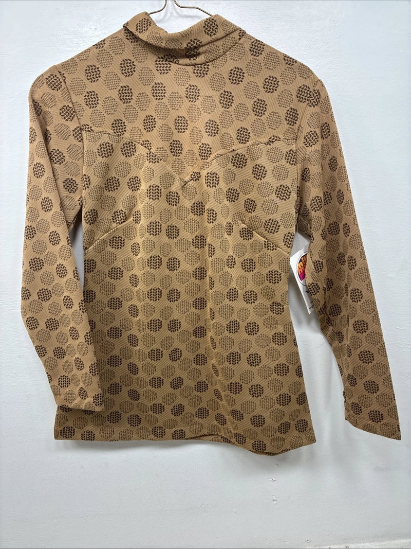 New Women’s Miller Tan Design Long Sleeve Zip Up Medium TT-106