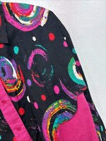 New Women’s Mine & Bills Pink Deigned Long Sleeve Button up Medium TT-119