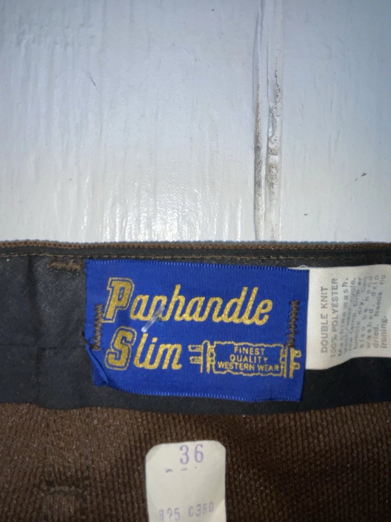 New Vintage Brown Panhandle Slim Polyester Pants #B25C360 SS-15
