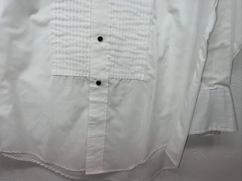 New Men’s ELY Tuxedo White Long Sleeve Button Up Small Shirt 3B-74