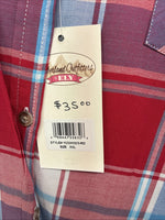 New Women’s Cumberland Red Blue Plaid Short Sleeve Button Up 2XL GG-22