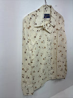 New Womens Panhandle Slim Yellow Floral Long Sleeve Pearl Snap Size 14 KK-9