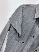 New women’s Longhorn Gray Long Sleeve Button Up Size 30 MM-74