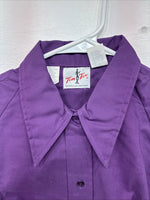 New Women’s Tem Tex Purple Long Sleeve Pearl Snap Size 38 II-21