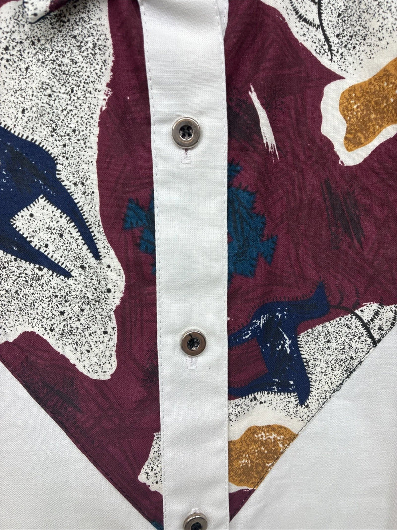 New Women’s Cowboy Threads White Designed Long Sleeve Button Up Medium YY-98