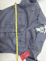 New Women’s Dickson Jenkins Blue Checker Long Sleeve Pearl Snap Size 32 MM-92