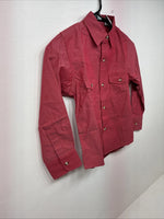 New Girls ELY Cattleman Pink Long Sleeve Button Up Small DD-133