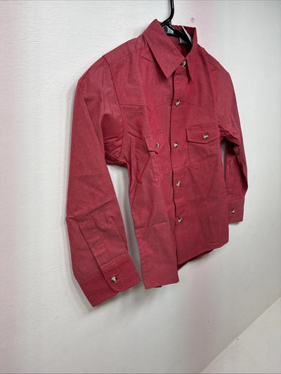 New Girls ELY Cattleman Pink Long Sleeve Button Up Small DD-133