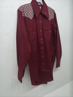 New Men’s Red Karman Western Wear Pearl Snap Shirt. 14.5 X 34 Small A-175