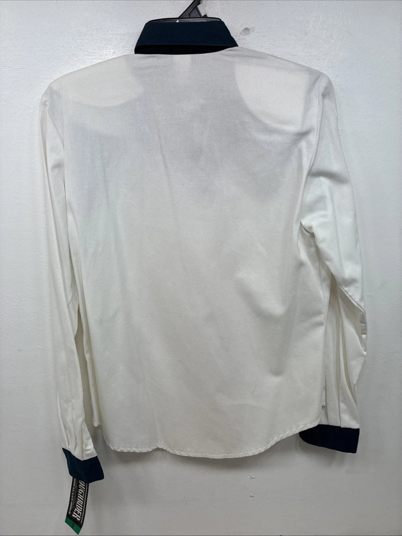 New Women’s Roughrider Blue Black White Long Sleeve Button Up Small YY-72