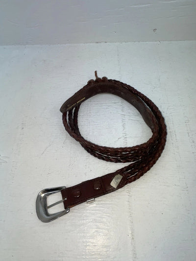 New Brown Genuine Leather Braided Rope 30” Belt #02/4703 NN-55