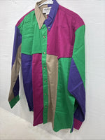 New Men’s San Angelo Multicolor Long Sleeve Button Up Large CC-27