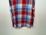 New Women’s Plaid Cumberland Outfitters Cut Off Button Up Shirt L #14119 3B-49